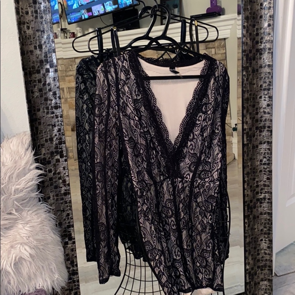 Black Lace Romper